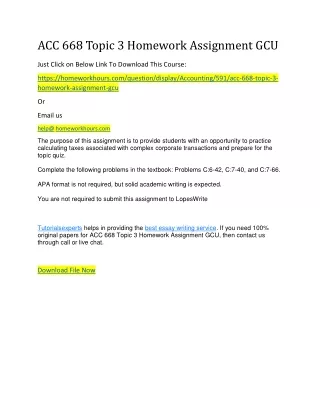 acc 668 topic 3 homework assignment gcu