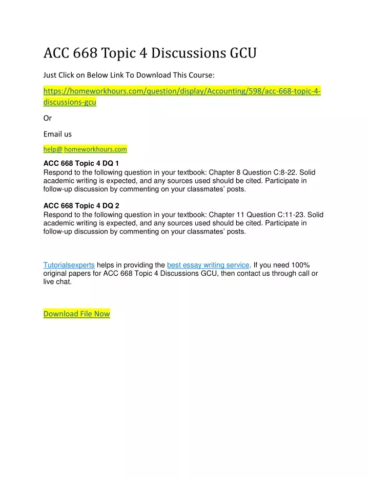 acc 668 topic 4 discussions gcu