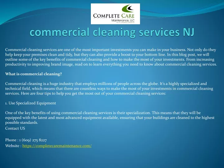 commercial cleaning services nj