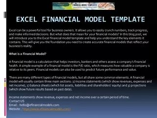 excel financial model template