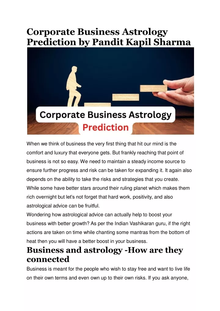 corporate business astrology prediction by pandit kapil sharma