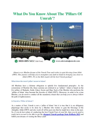 What Do You Know About The 'Pillars Of Umrah'