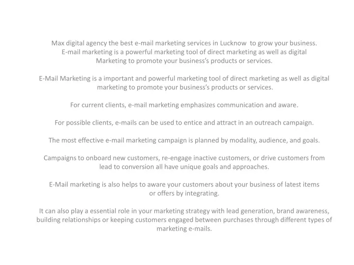 max digital agency the best e mail marketing