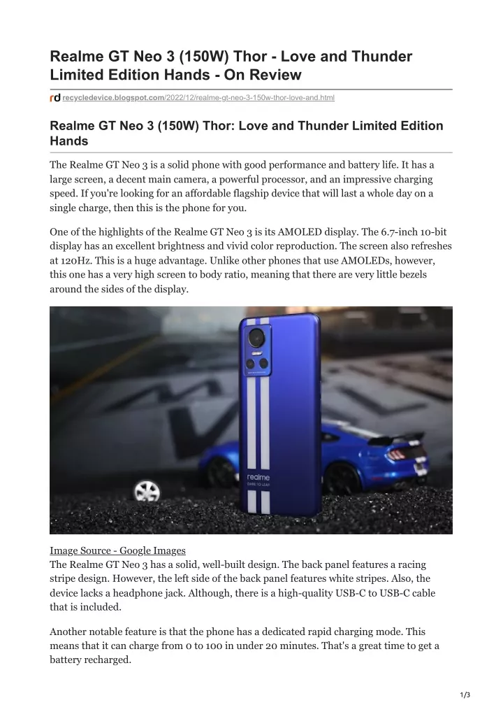 realme gt neo 3 150w thor love and thunder