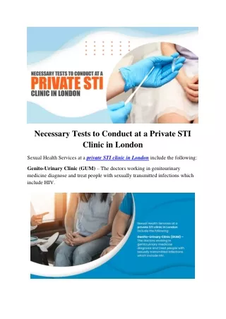 Necessary Tests to Conduct at a Private STI Clinic in London