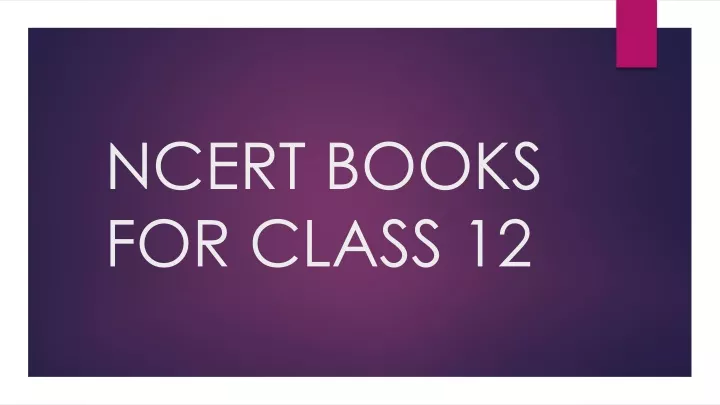 ncert books for class 12