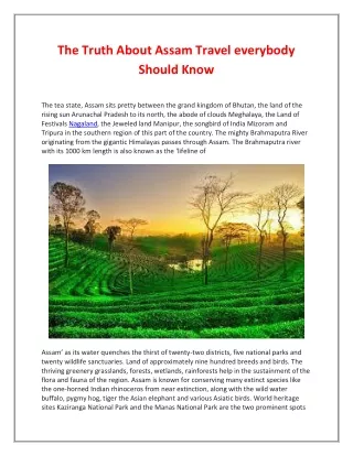 the truth about assam travel everybody should know