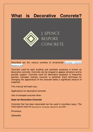 what is decorative concrete