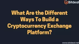 what are the different ways to build