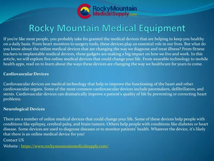 rocky mountain medical equipment