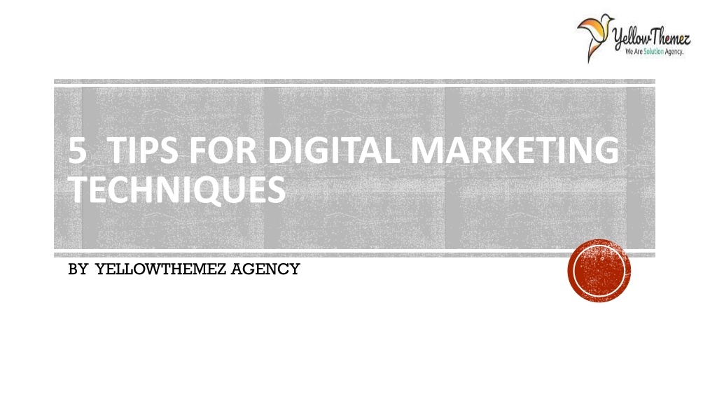 PPT - 5 Tips For DIGITAL Marketing Techniques PowerPoint Presentation ...