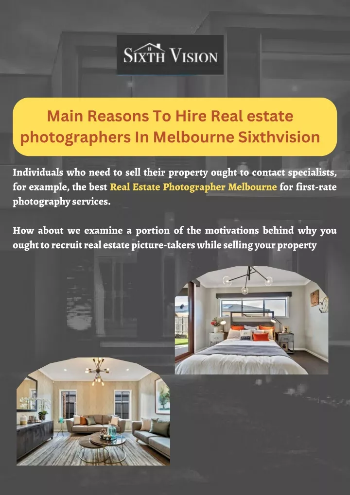 Ppt Main Reasons To Hire Real Estate Photographers In Melbourne