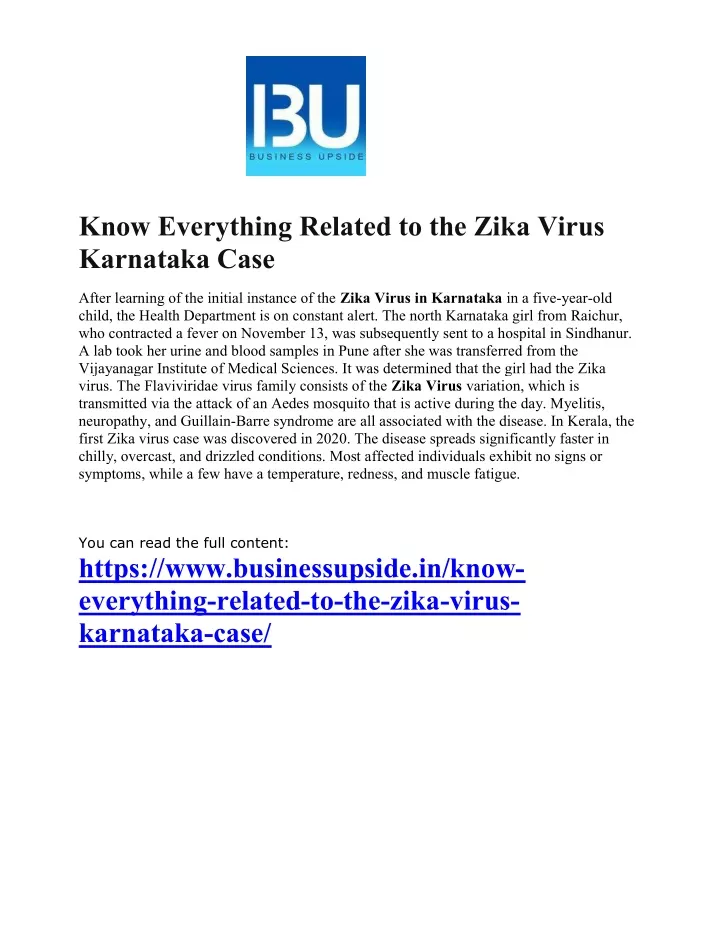 know everything related to the zika virus