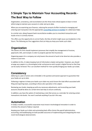 Accounting Services In Mumbai | Outsourcing | Taxzona