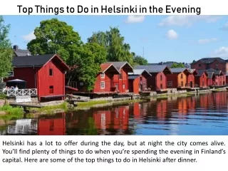 Top Things to Do in Helsinki in the Evening