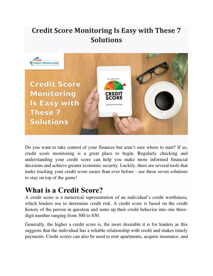 credit score monitoring is easy with these