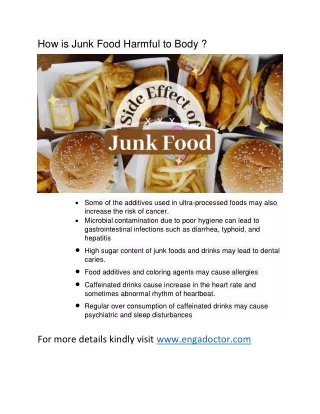 How is Junk Food Harmful to Body ?