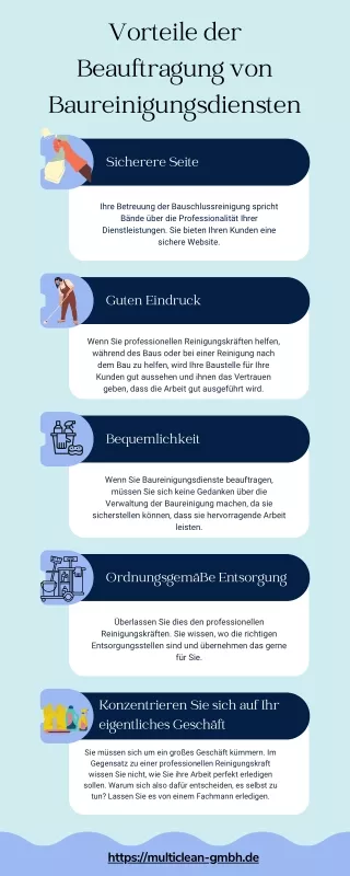 Vorteile der Beauftragung von Baureinigungsdiensten