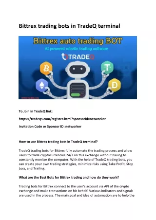 Bittrex trading bots in TradeQ terminal