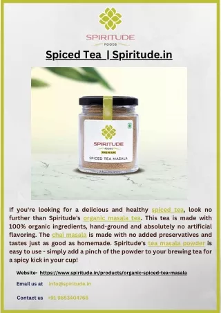 Spiced tea | Spiritude.in