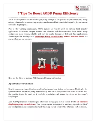 7 tips to boost aodd pump efficiency aodd