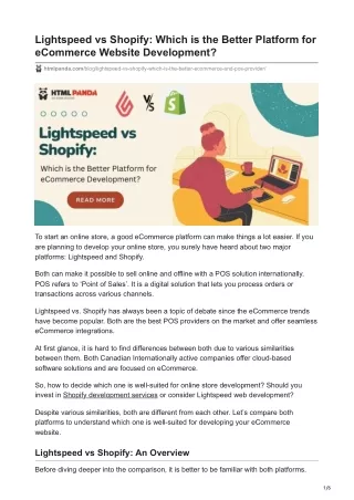 Lightspeed vs Shopify Which is the Better Platform for eCommerce Website Development