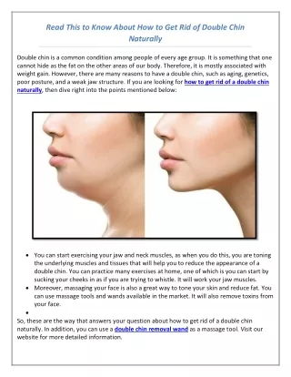 Read This to Know About How to Get Rid of Double Chin Naturally