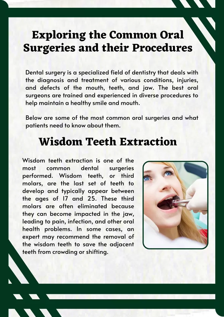 exploring the common oral surgeries and their