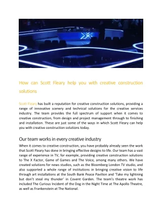 how can scott fleary help you with creative