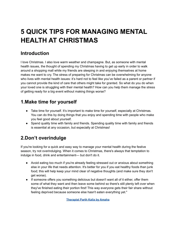 5 quick tips for managing mental health