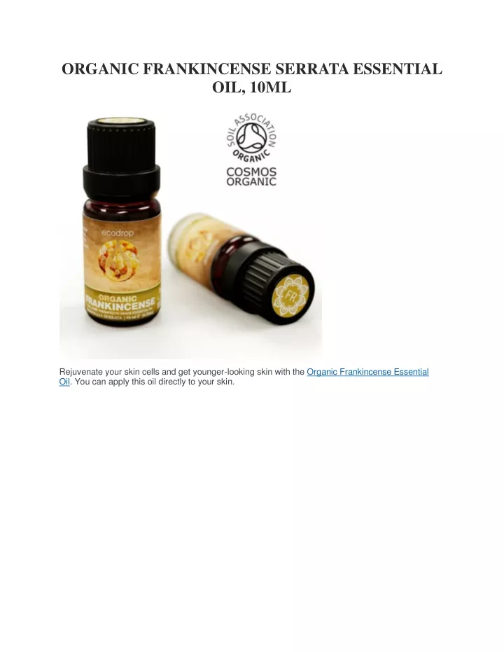 organic frankincense serrata essential oil 10ml