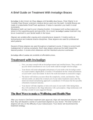 A Brief Guide on Treatment With Invisalign Braces