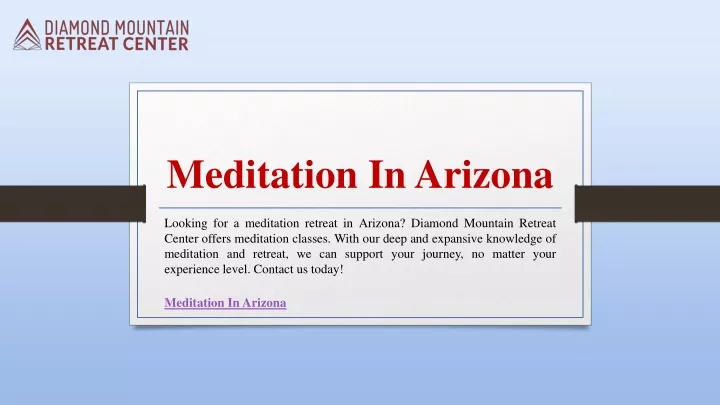 meditation in arizona