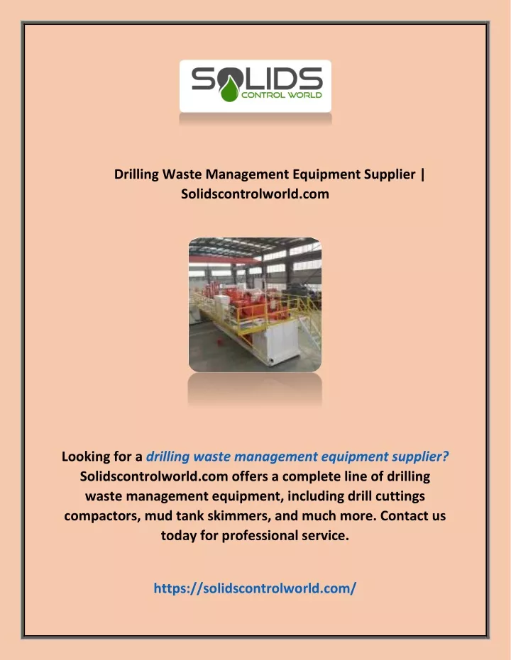 drilling waste management equipment supplier