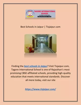 Best Schools in Jaipur | Tisjaipur.com