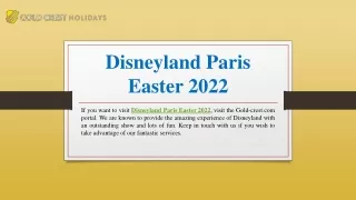 disneyland paris easter 2022