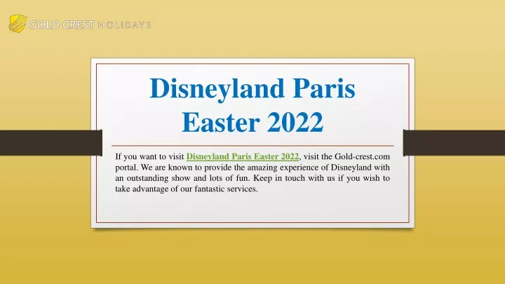 disneyland paris easter 2022