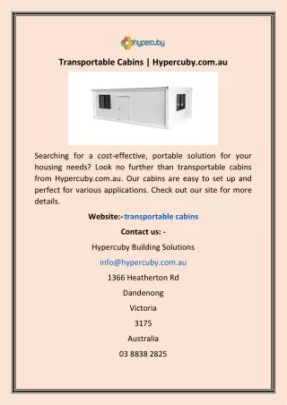 transportable cabins hypercuby com au