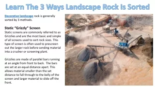 Learn The 3 Ways Landscape Rock Is Sorted