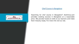 Chef Course in Bangalore | Askihmca.com