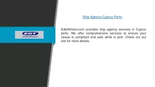 Ship Agency Cyprus Ports | Edtoffshore.com