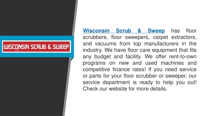 wisconsin scrub sweep has floor scrubbers floor