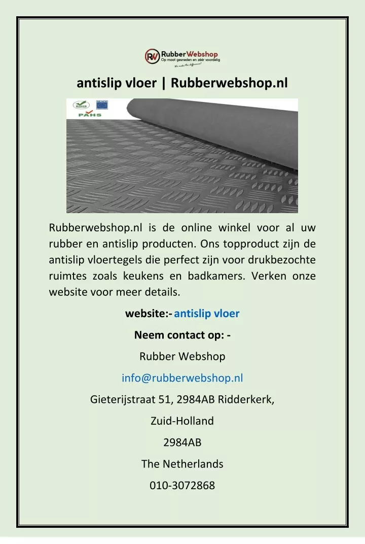 antislip vloer rubberwebshop nl