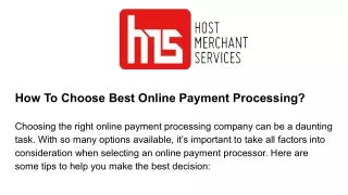 how to choose best online payment processing