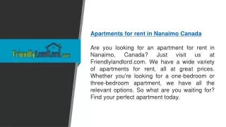 Apartments for Rent in Nanaimo Canada Friendlylandlord.com
