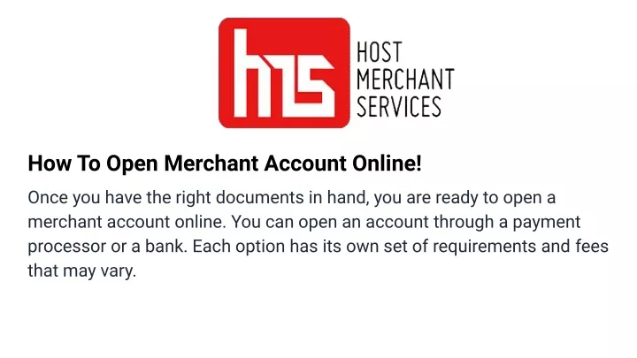 how to open merchant account online