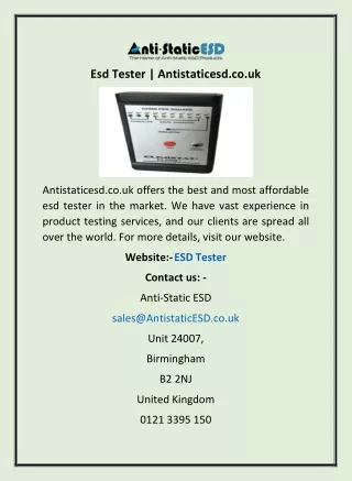 esd tester antistaticesd co uk