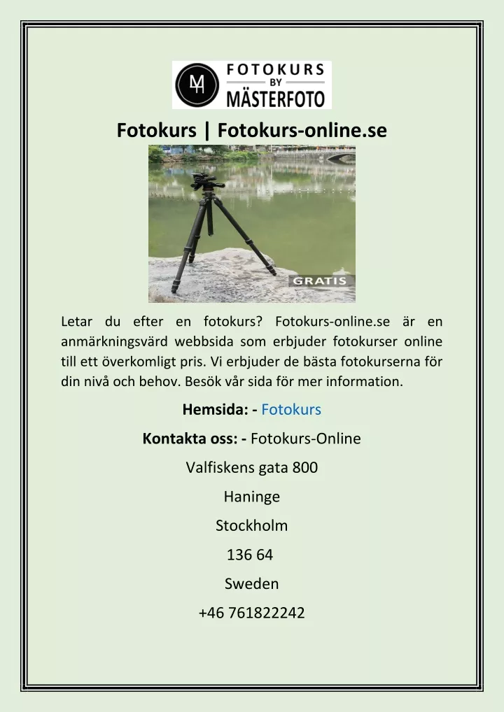 fotokurs fotokurs online se