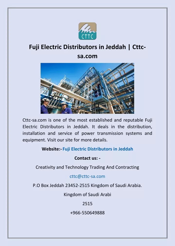 fuji electric distributors in jeddah cttc sa com