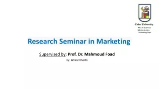 research seminar in marketing